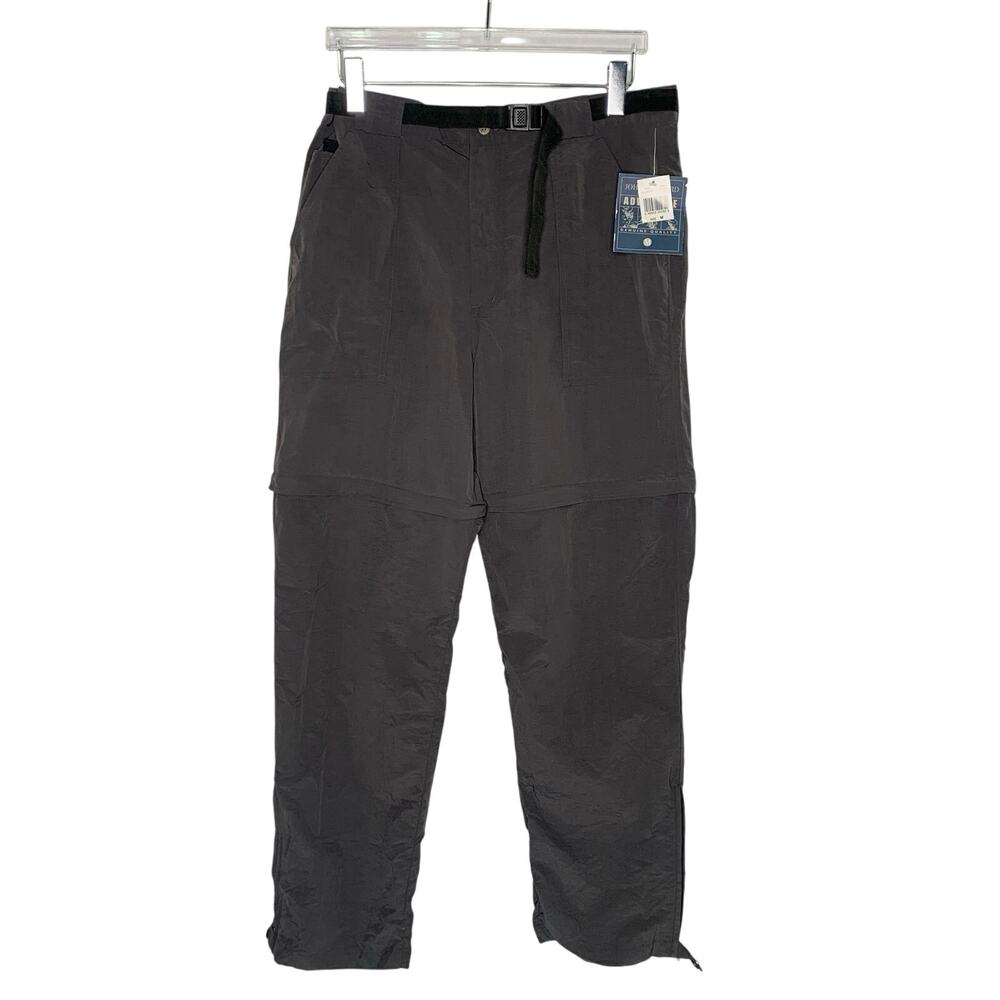 John Ashford Adventure Convertible Hiking Pants M Mens Nylon Zinc Gray